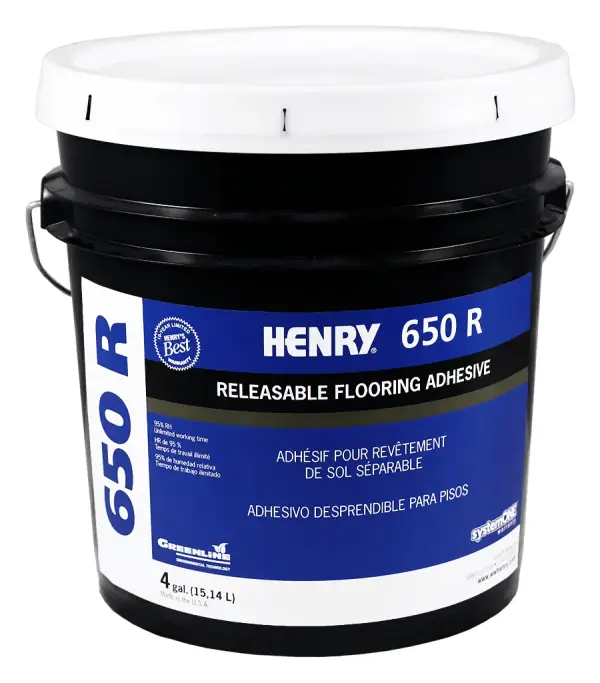 HENRY 650 R releasable flooring adhesive, 4 gal pail