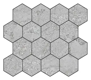 Mont Blanc Gray 3 in. hexagon porcelain mosaic sheet