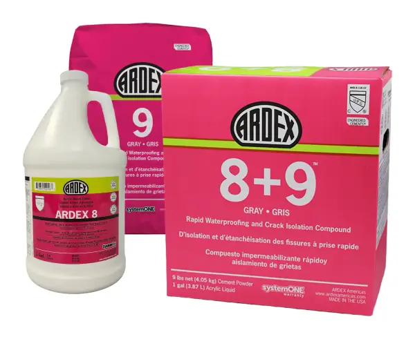 ARDEX 8+9 rapid waterproofing and crack isolation kit, gray