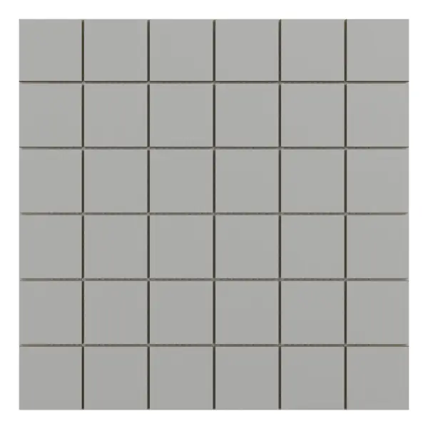 Square mosaic Light Gray textured porcelain 2 × 2 in. sheet
