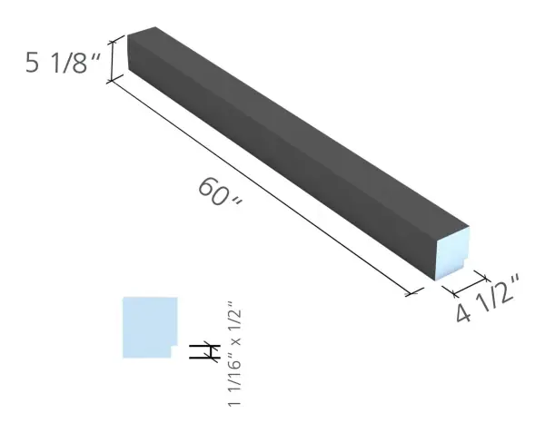 wedi Fundo shower curb 60 in.
