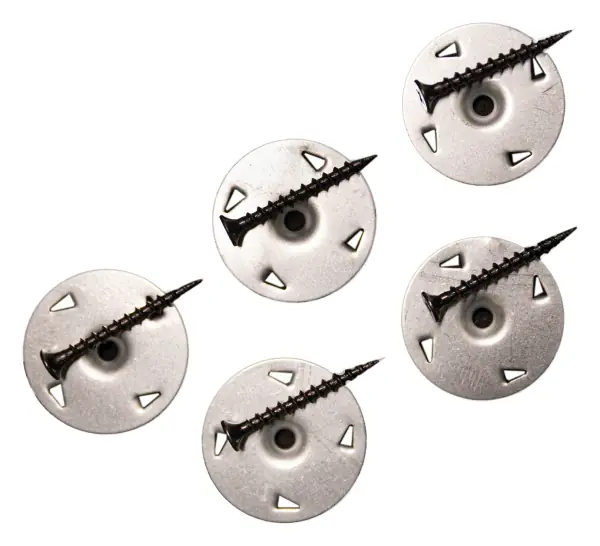 Shower panel screws with tab washers