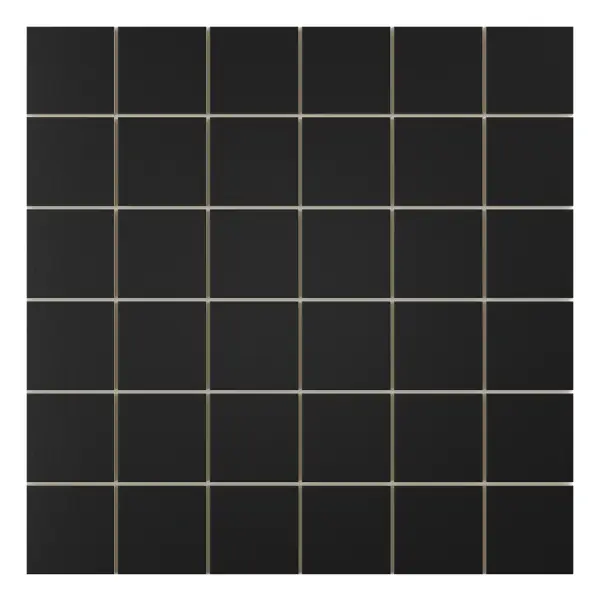 Square mosaic Black textured porcelain 2 × 2 in. sheet