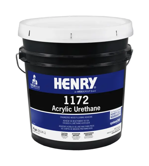 HENRY 1172 acrylic-urethane wood flooring adhesive, 4 gal pail