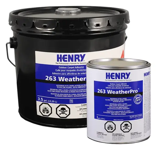 HENRY 263 WeatherPro outdoor carpet adhesive containers