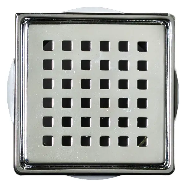 Foam Shower System Drain Cover 4 × 4 in. · Brushed Stainless