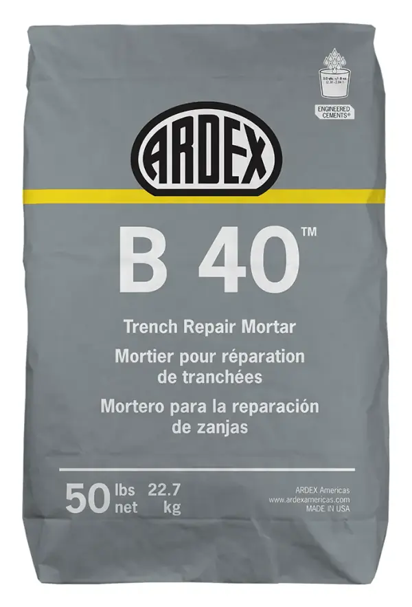 ARDEX B 40 trench repair mortar, 50 lb bag