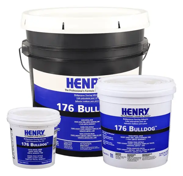 HENRY 176 Bulldog multipurpose flooring adhesive containers