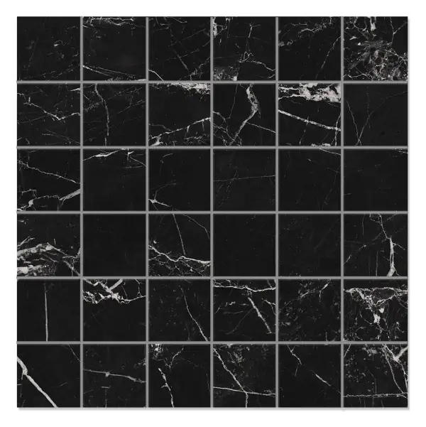 Nero Black 2 × 2 in. porcelain mosaic sheet