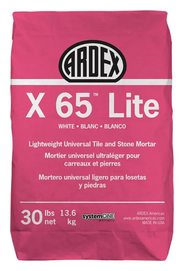 ARDEX X 65 Lite lightweight tile and stone mortar, 30 lb bag (white)