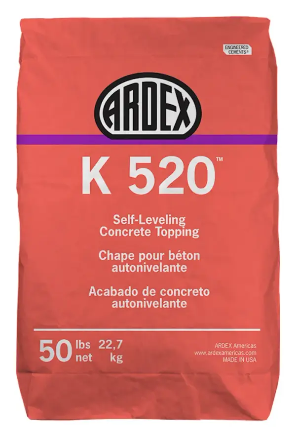 ARDEX K 520 self-leveling concrete topping, 50 lb bag