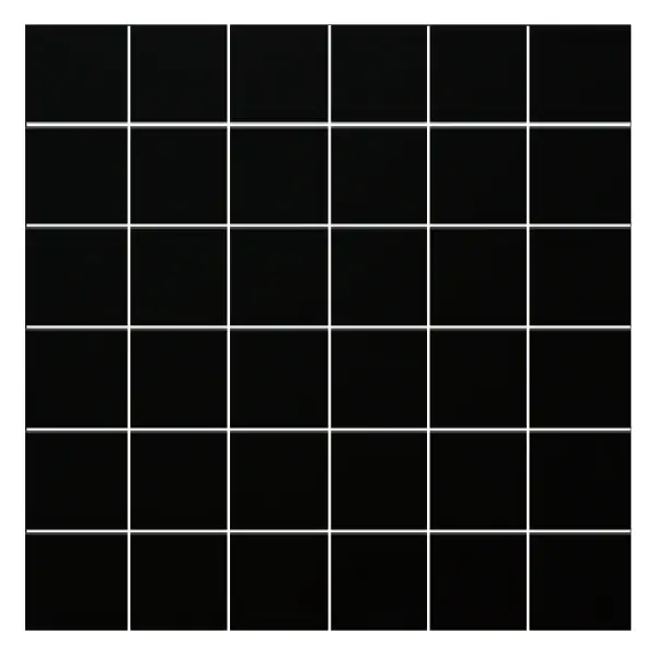 Ultra Black matte 2 × 2 in. porcelain mosaic sheet