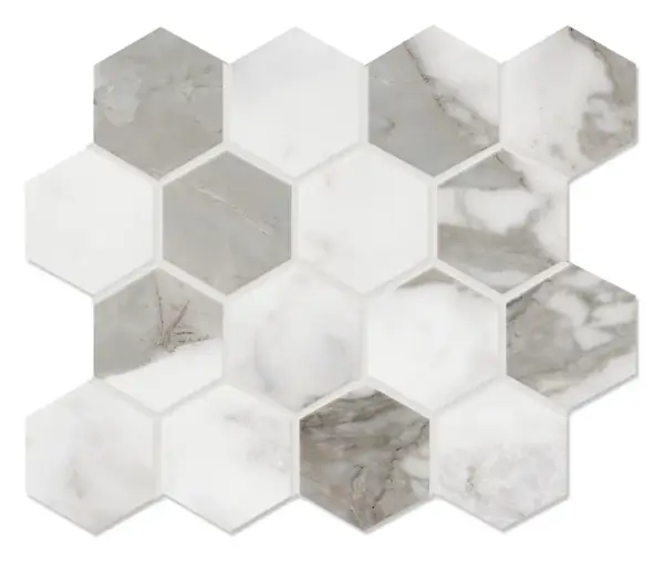 Macchia Atica 3 in. hexagon porcelain mosaic sheet