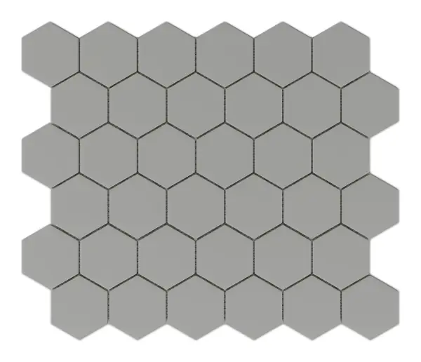 Hex Mosaic Light Gray 2 in. textured porcelain hexagon mosaic sheet
