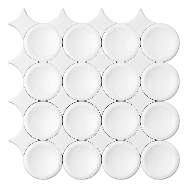 Circular Star Mosaic White & White sheet (ceramic)