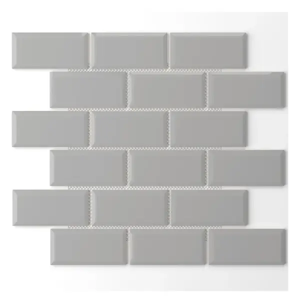Bevelled Mosaic Light Gray sheet (porcelain)