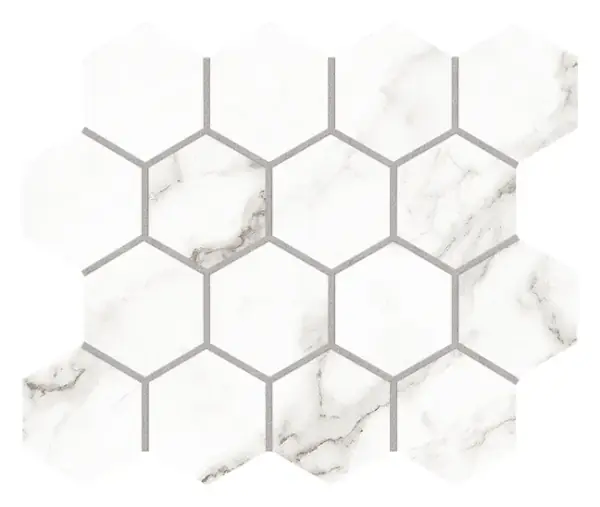 Marbella Bianco Gioia 3 in. hexagon porcelain mosaic sheet