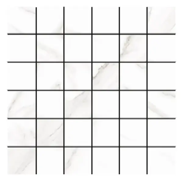 Sherron White matte 2 × 2 in. porcelain mosaic