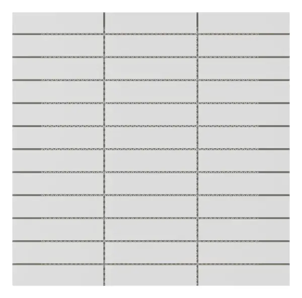 Soldier stack mosaic White glossy ceramic 1 × 4 in. sheet