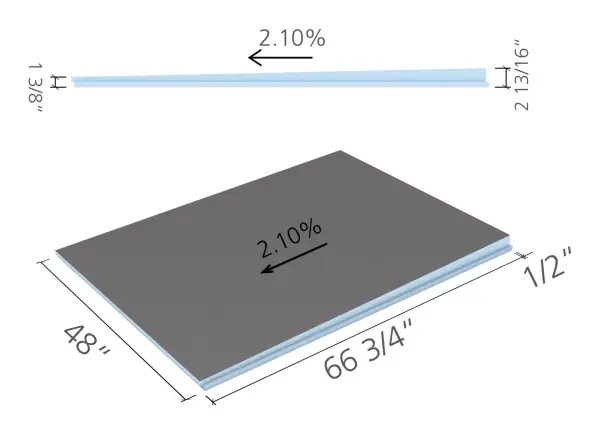 wedi Fundo Linear (Riolito Neo) extension module 48 × 66 3/4 in.