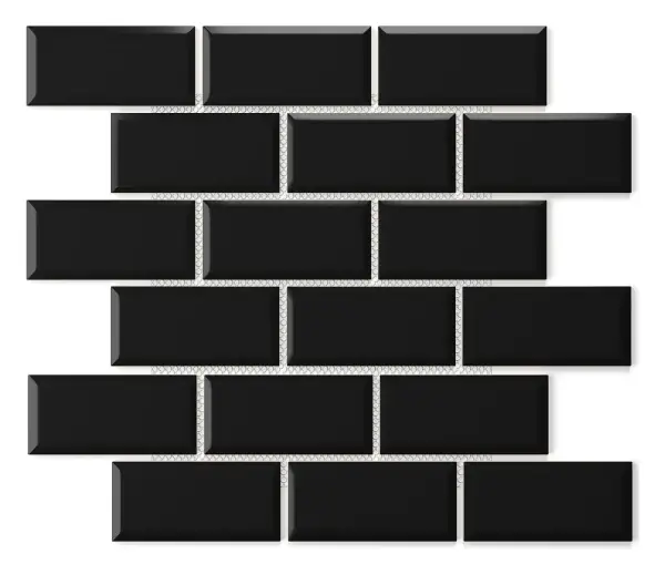 Bevelled Mosaic Black sheet (porcelain)