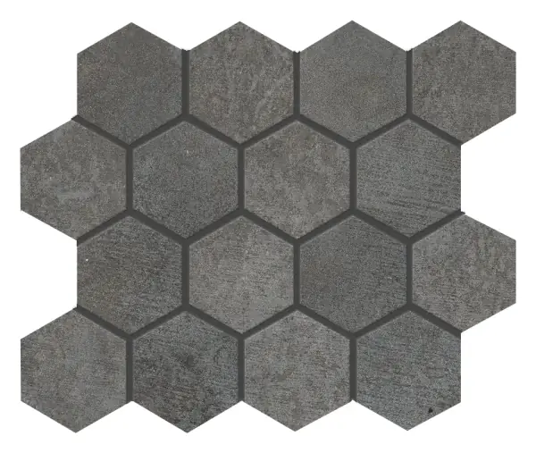 Cementelo Dark Gray 3x3 Hexagonal Mosaic sheet (porcelain)